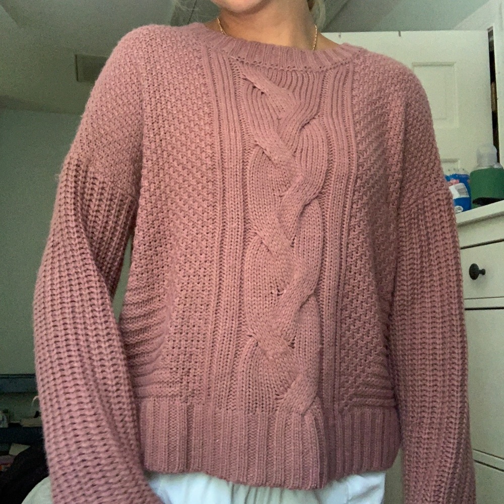 Pink Rose Knit Sweater